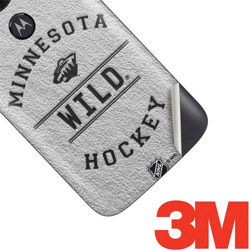 NHL Minnesota Wild Black Text Moto E5 Play Skin
